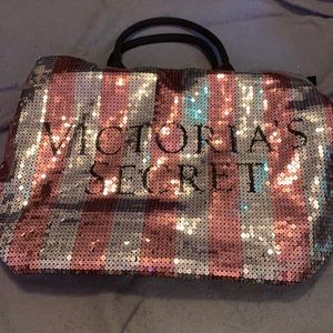 Sequin Victoria’s Secret weekender bag
